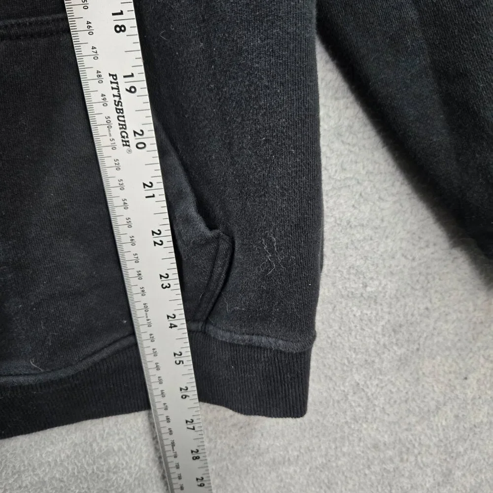 True Religion Men Sweatshirt Medium Black Hoodie Logo Graphic Print READ
